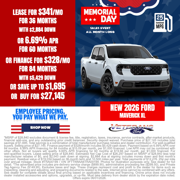 Special offer on 2026 Ford Maverick 2026 Ford Maverick XLT